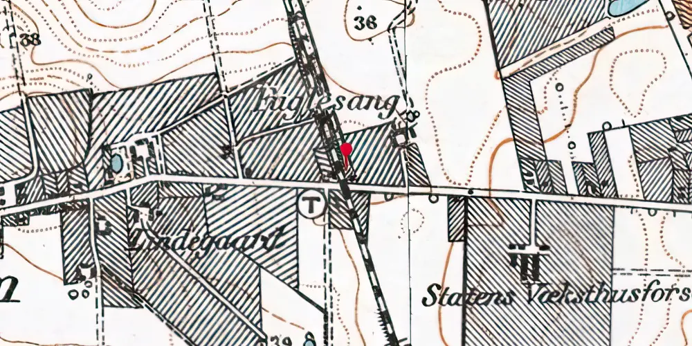 Historisk kort over Virum Billetsalgssted [1929-1936]