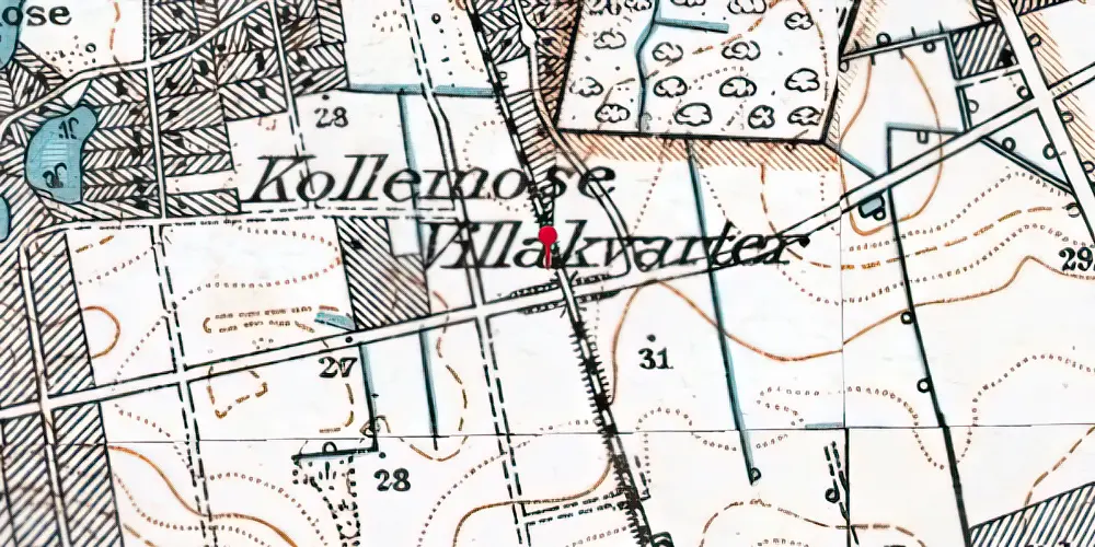 Historisk kort over Virum Billetsalgssted [1936-1958]