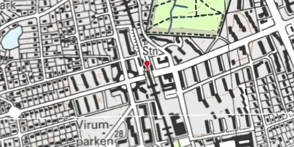 Historisk kort over Virum Billetsalgssted [1936-1958]