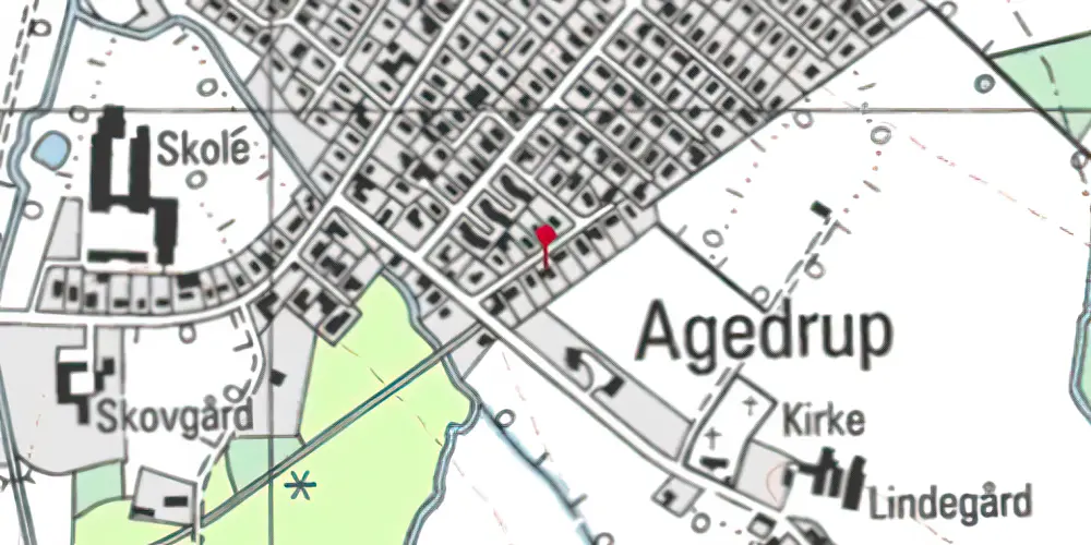 Historisk kort over Agedrup Holdeplads med sidespor [1900-1913]