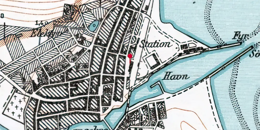 Historisk kort over Kerteminde Station Historisk kort over Kerteminde Station