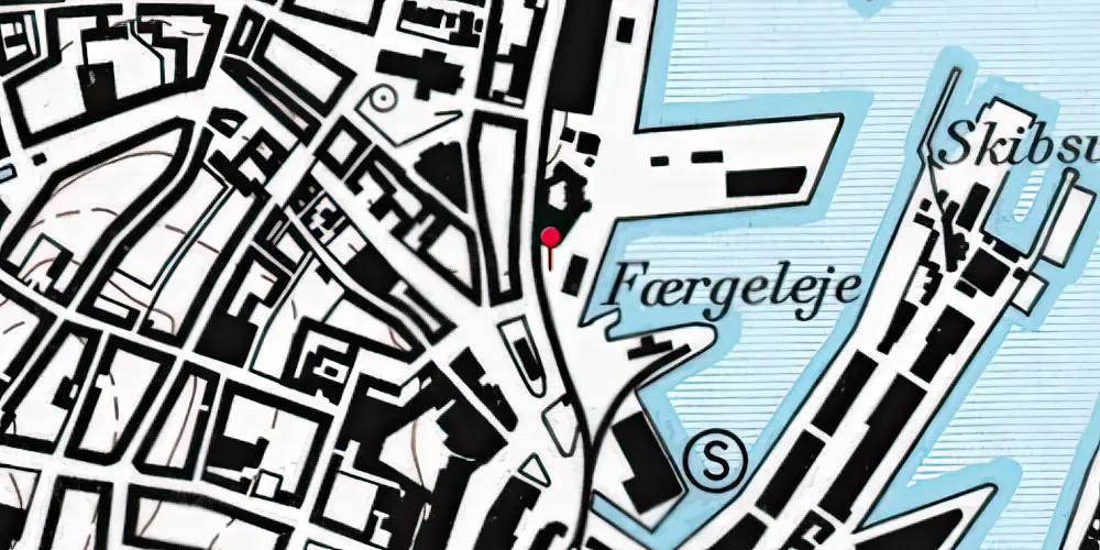 Historisk kort over Aarhus Havnestation [1953-1957]