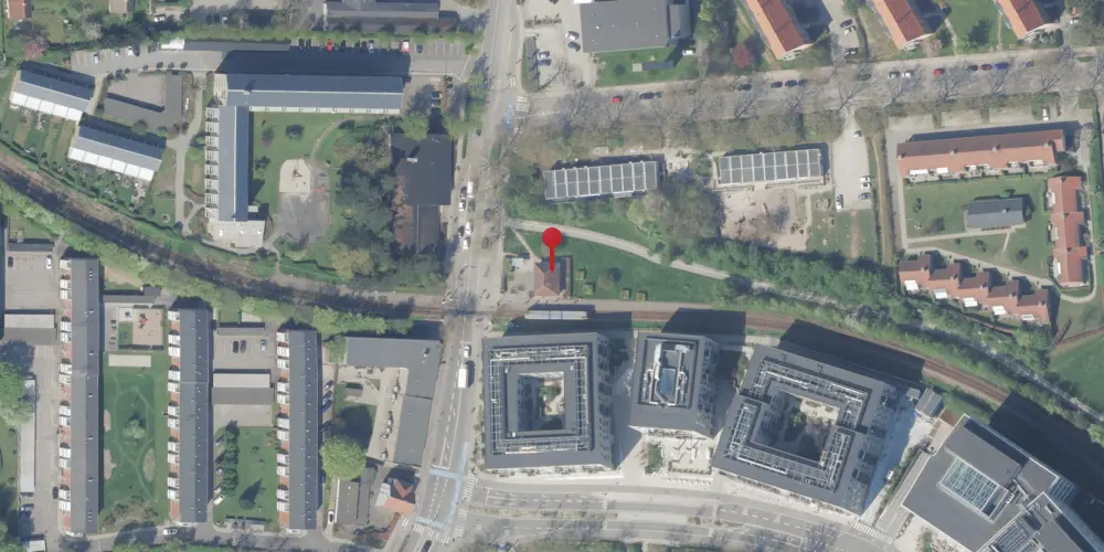 Historisk kort over Lyngby Lokal Station [1936-1974]