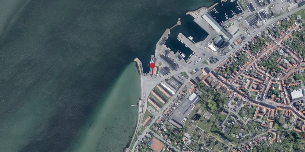 Historisk kort over Rudkøbing Færgetrinbræt [1926-1962]