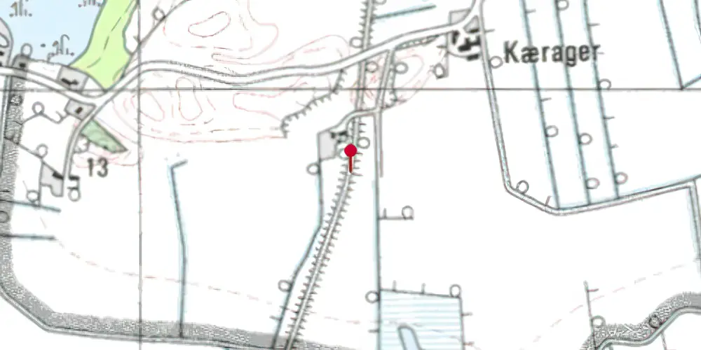 Historisk kort over Stubbe Syd Trinbræt (uofficielt) [1943-1962]