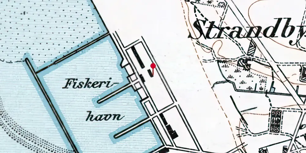 Historisk kort over Esbjerg ny Havn Godsekspeditionen