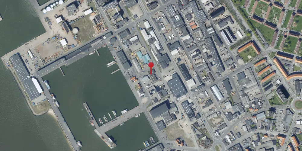 Historisk kort over Esbjerg ny Havn Godsekspeditionen