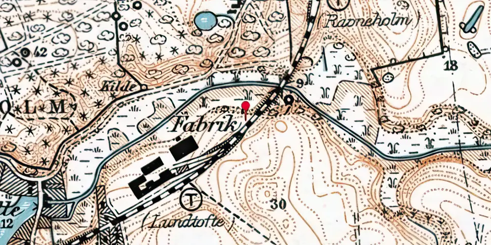 Historisk kort over A/S Ravneholm Garveri Firmaspor [1918-1926]