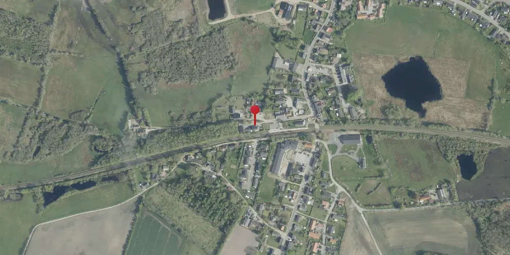 Historisk kort over Sparkær Station [1865-1979]