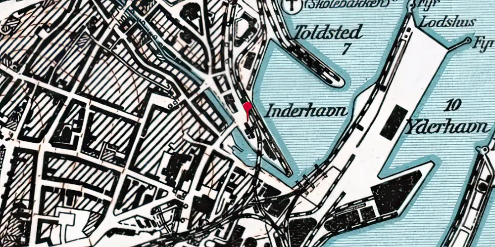 Historisk kort over Aarhus Havn Godsekspeditionen Historisk kort over Aarhus Havn Godsekspeditionen