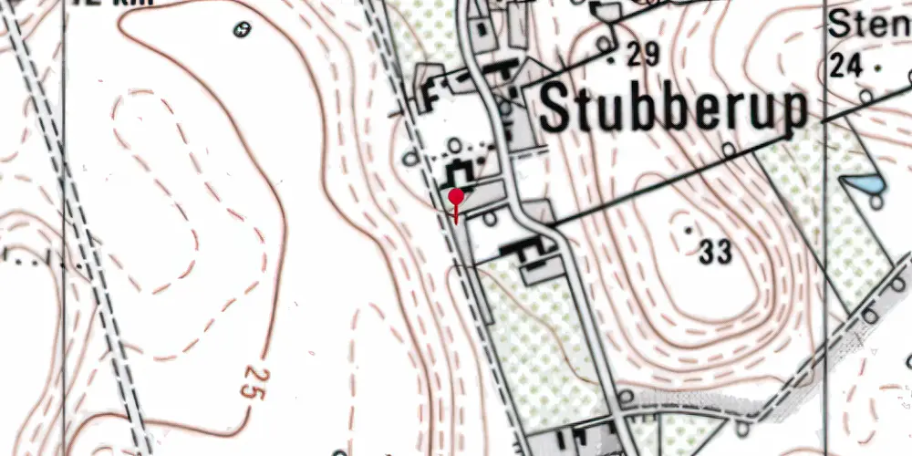 Historisk kort over Kirkebro Trinbræt Historisk kort over Kirkebro Trinbræt