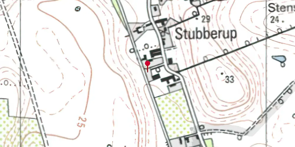 Historisk kort over Kirkebro Trinbræt Historisk kort over Kirkebro Trinbræt