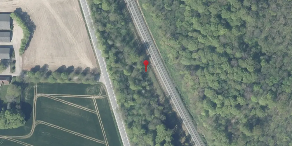 Historisk kort over Alslev Skov Blokpost