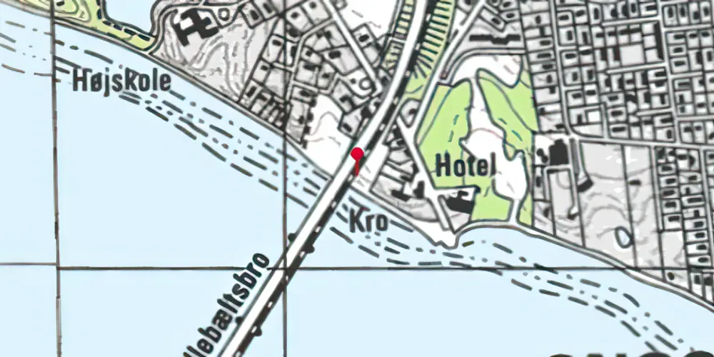 Historisk kort over Lillebæltsbroen Blokpost Historisk kort over Lillebæltsbroen Blokpost