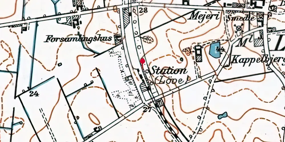 Historisk kort over Løve Trinbræt Historisk kort over Løve Trinbræt