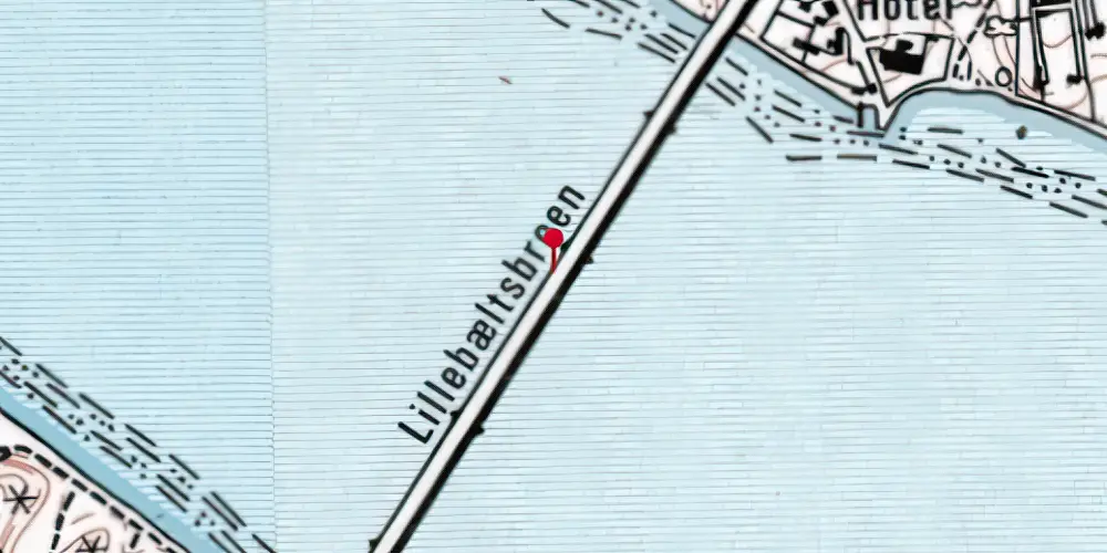 Historisk kort over Lillebæltsbroen Jernbanebro