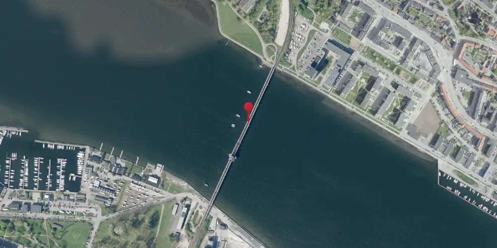 Historisk kort over Limfjordsbroen Jernbanebro [1879-1938]