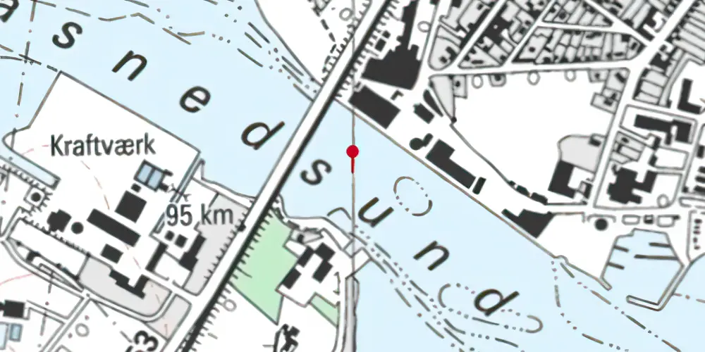 Historisk kort over Masnedsundbroen Jernbanebro