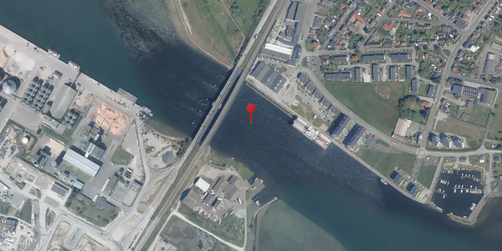 Historisk kort over Masnedsundbroen Jernbanebro