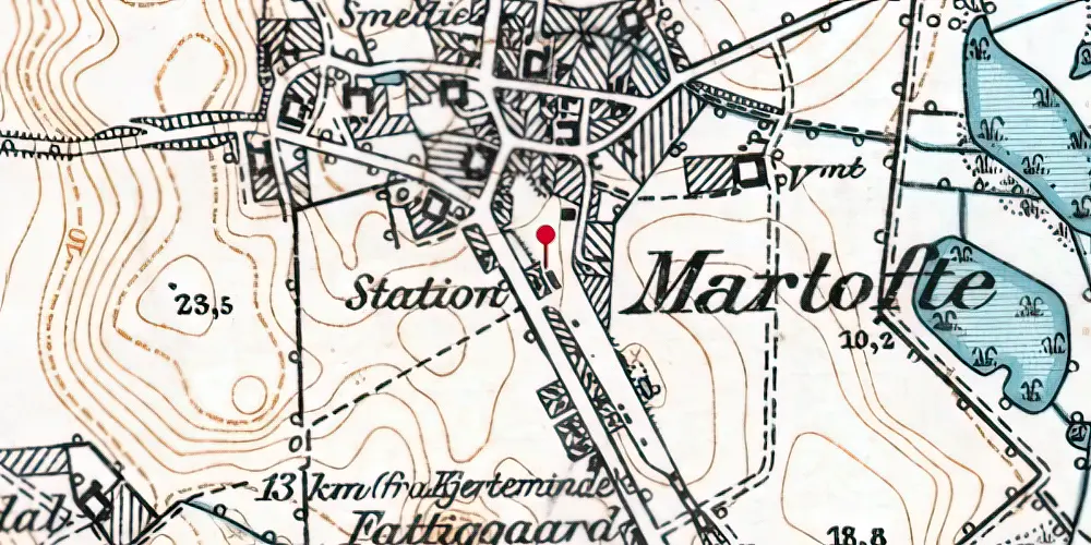 Historisk kort over Martofte Station