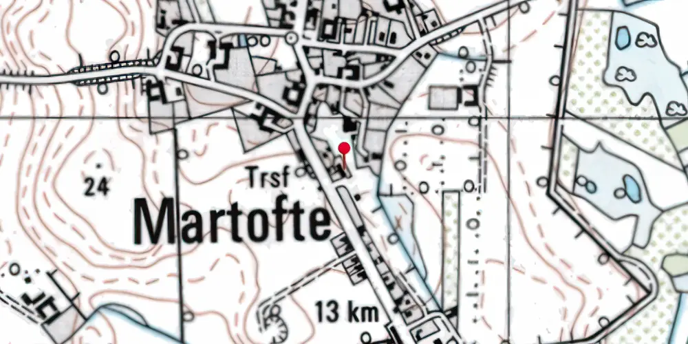 Historisk kort over Martofte Station