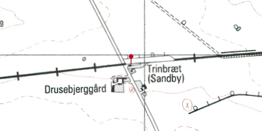 Historisk kort over Sandby Holdeplads med sidespor [1913-1925]