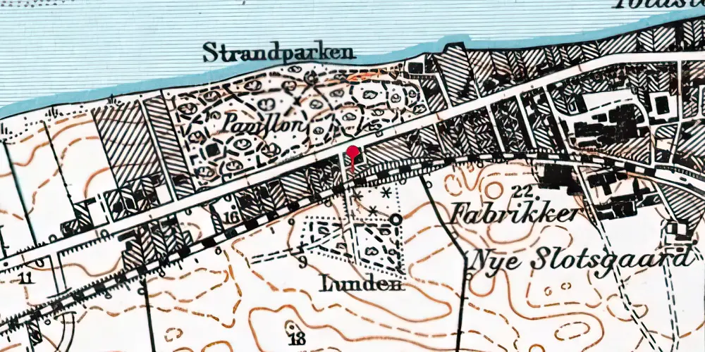 Historisk kort over Strandparken Trinbræt (uofficielt) Historisk kort over Strandparken Trinbræt (uofficielt)