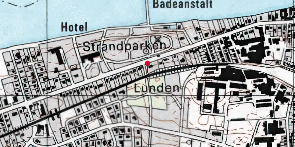 Historisk kort over Strandparken Trinbræt (uofficielt) Historisk kort over Strandparken Trinbræt (uofficielt)