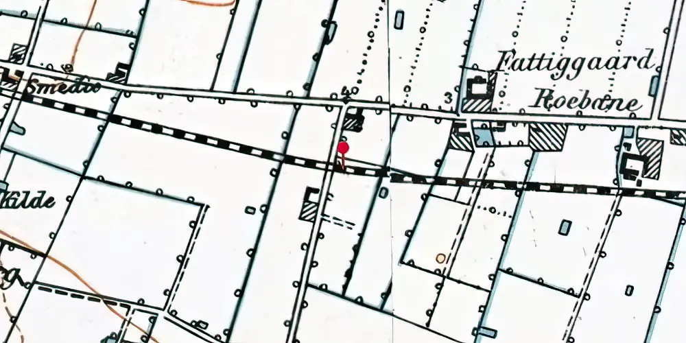 Historisk kort over Sønderstrand Trinbræt Historisk kort over Sønderstrand Trinbræt