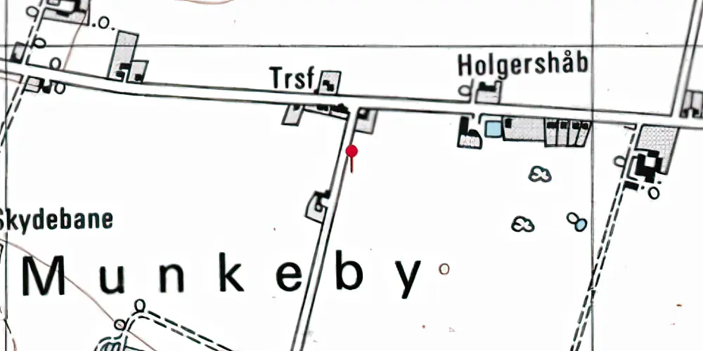 Historisk kort over Sønderstrand Trinbræt Historisk kort over Sønderstrand Trinbræt