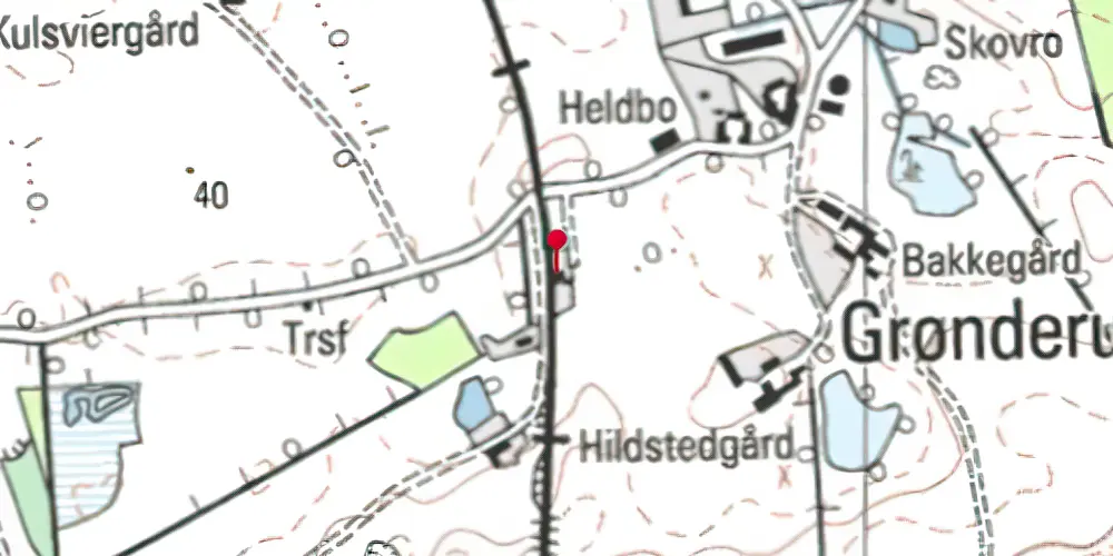 Historisk kort over Grønderup Billetsalgssted [1882-1957]