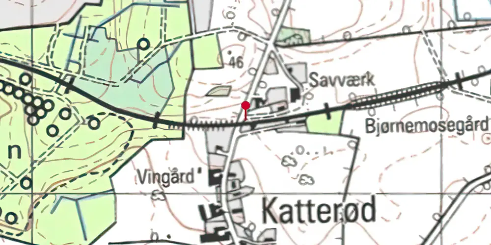 Historisk kort over Katterød Trinbræt [1882-1883]