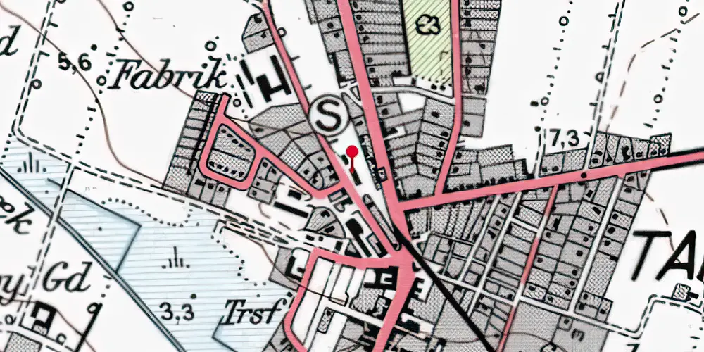 Historisk kort over Tarm Station [1875-1970]