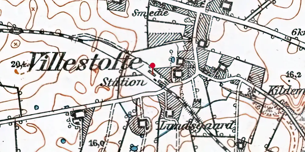 Historisk kort over Villestofte Station