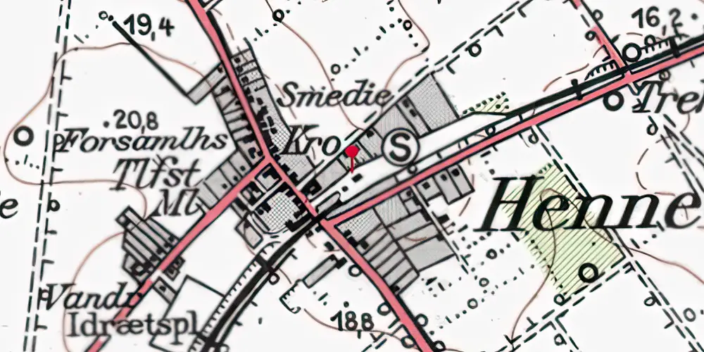 Historisk kort over Henne Station [1903-2002]