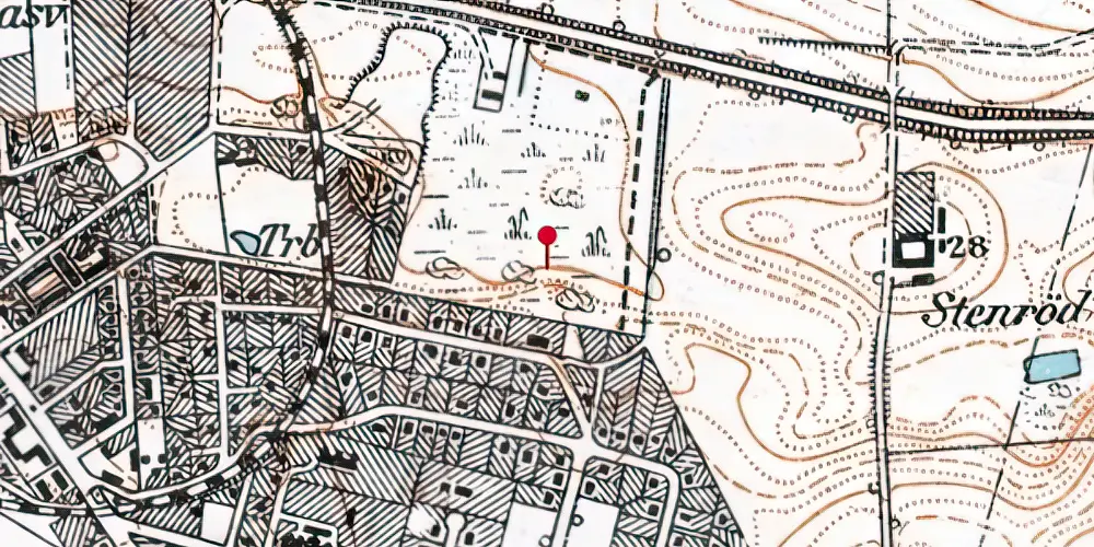 Historisk kort over Præstevang Trinbræt Historisk kort over Præstevang Trinbræt