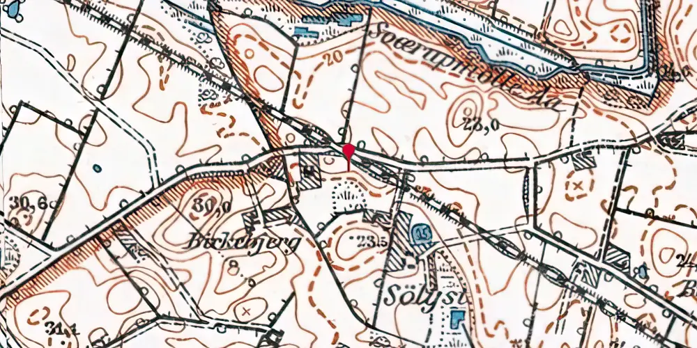 Historisk kort over Bredbjerg Trinbræt Historisk kort over Bredbjerg Trinbræt