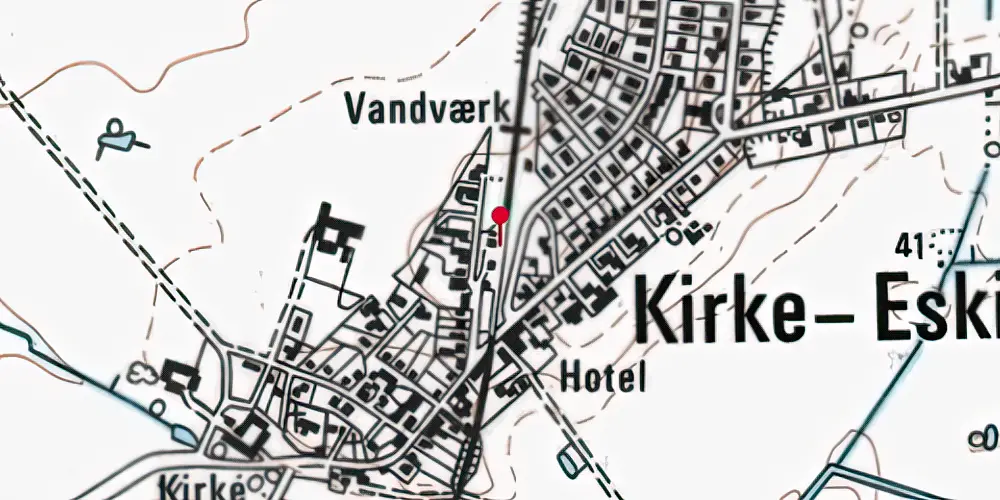 Historisk kort over Kirke Eskilstrup Station [1901-1991]