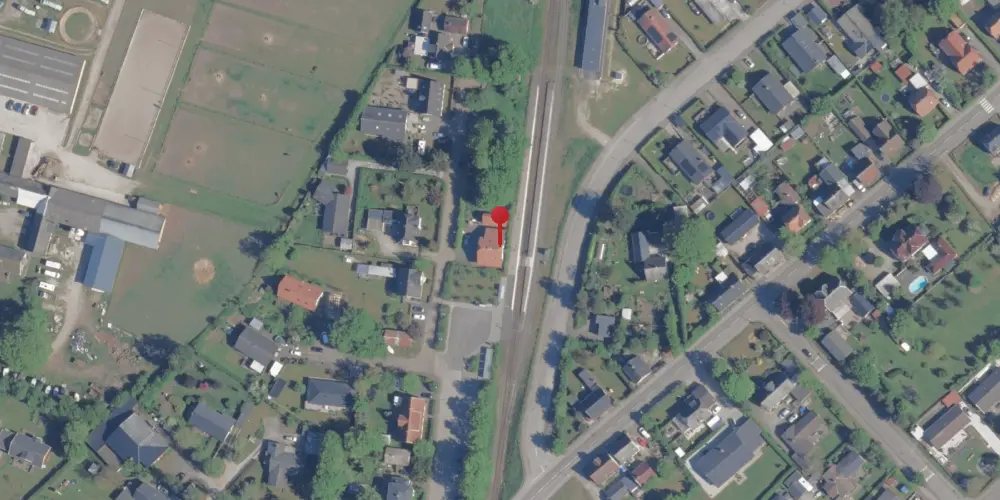 Historisk kort over Kirke Eskilstrup Station [1901-1991]