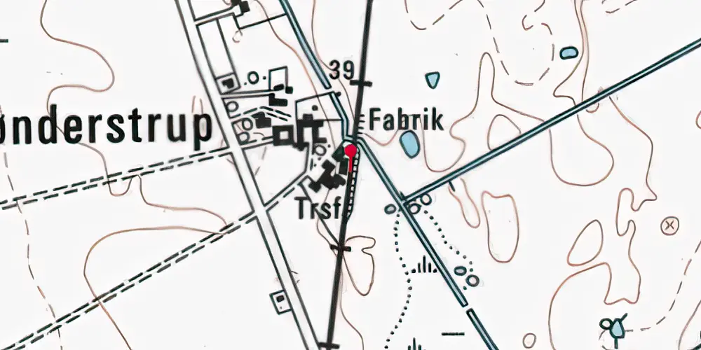 Historisk kort over Sønderstrup Sidespor Historisk kort over Sønderstrup Sidespor