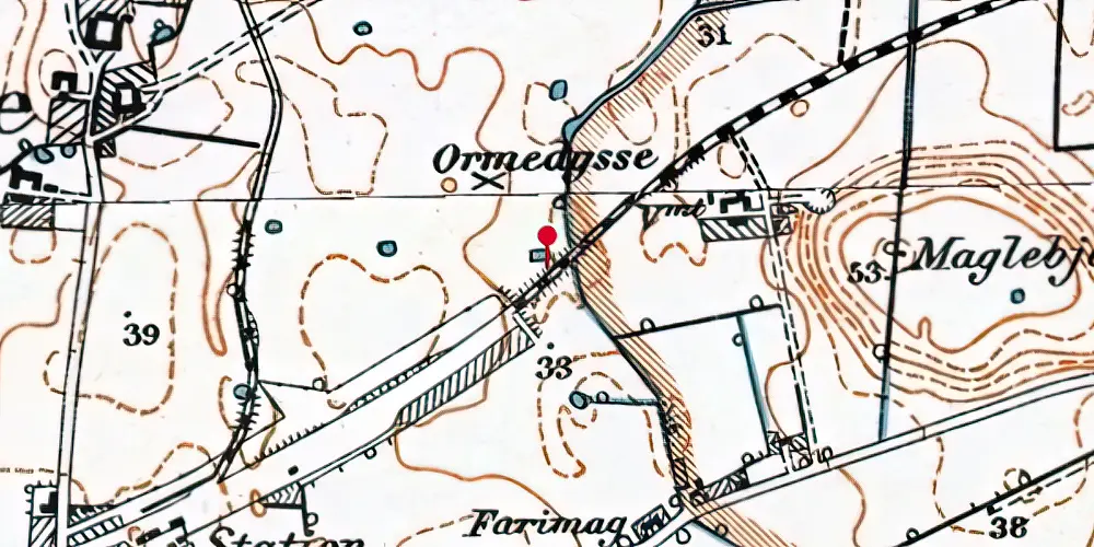 Historisk kort over Vedde Blokpost