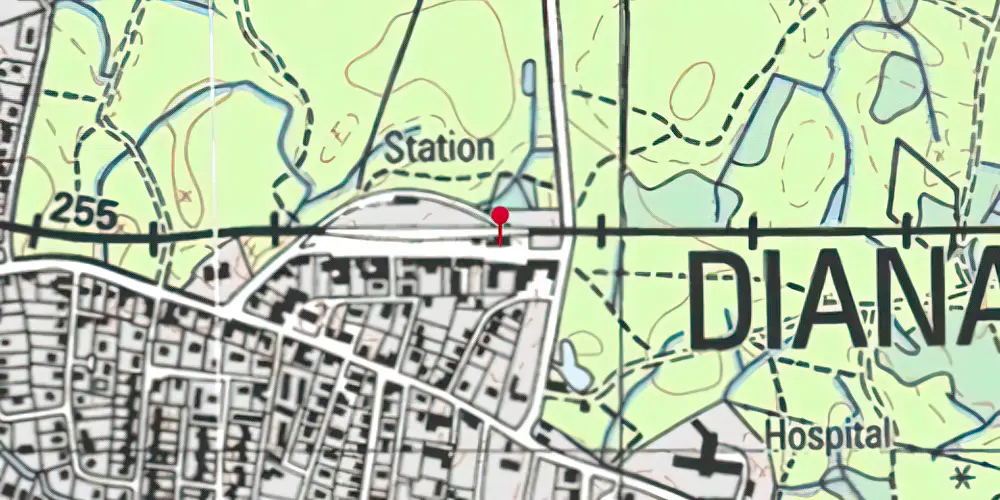 Historisk kort over Dianalund Station [1901-2000]