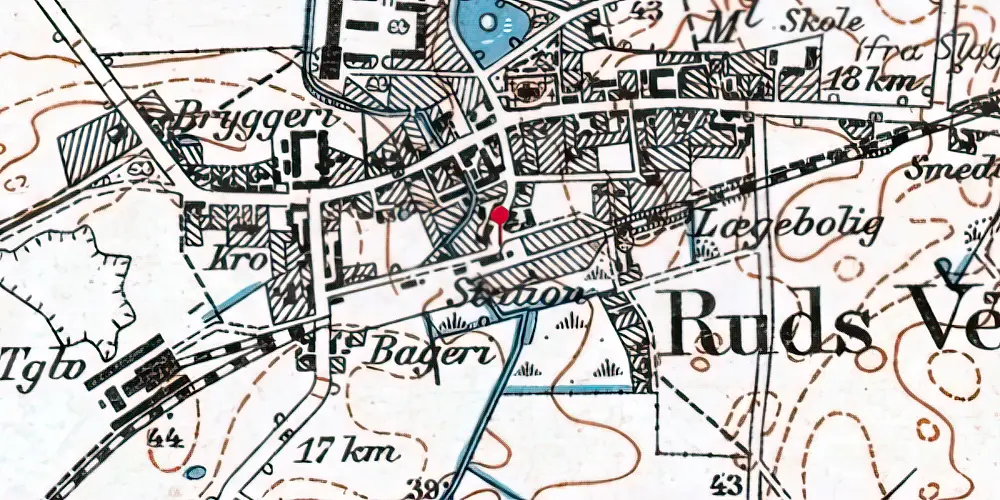 Historisk kort over Ruds Vedby Station [1901-2002]