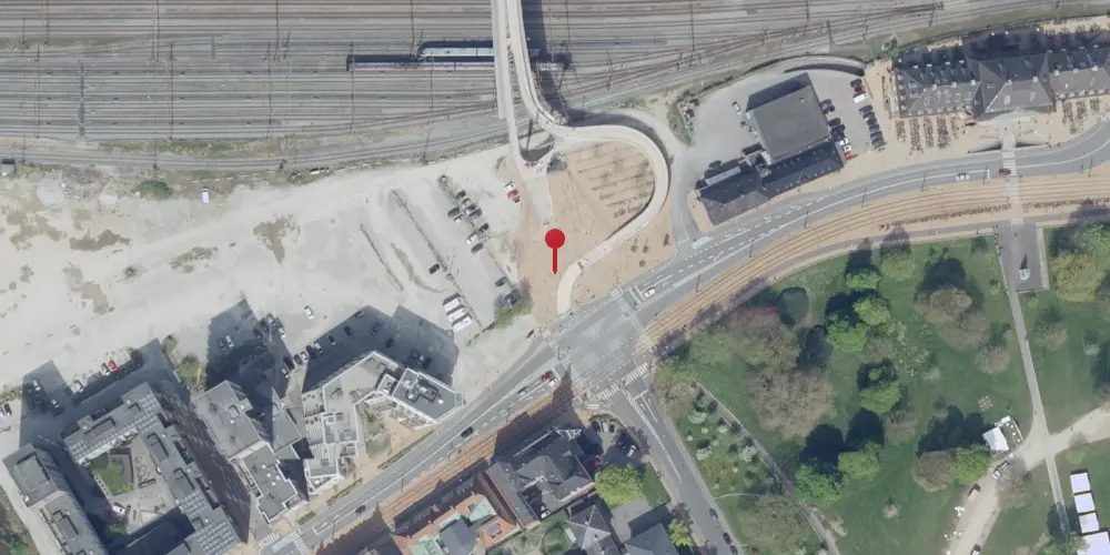 Historisk kort over Odense Banegård [1865-1885]