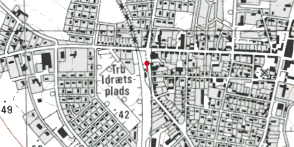 Historisk kort over Aulum Station [1904-1973]