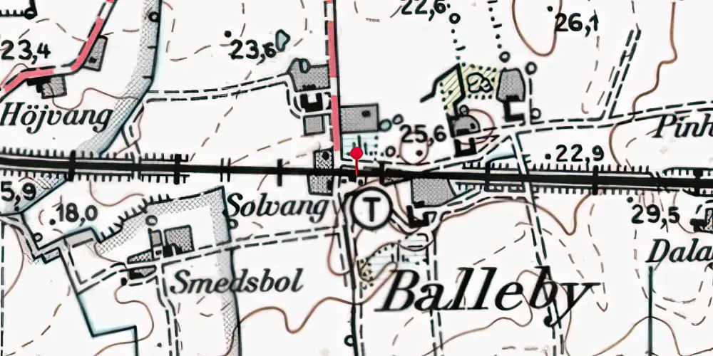 Historisk kort over Balleby Billetsalgssted [1899-1906]