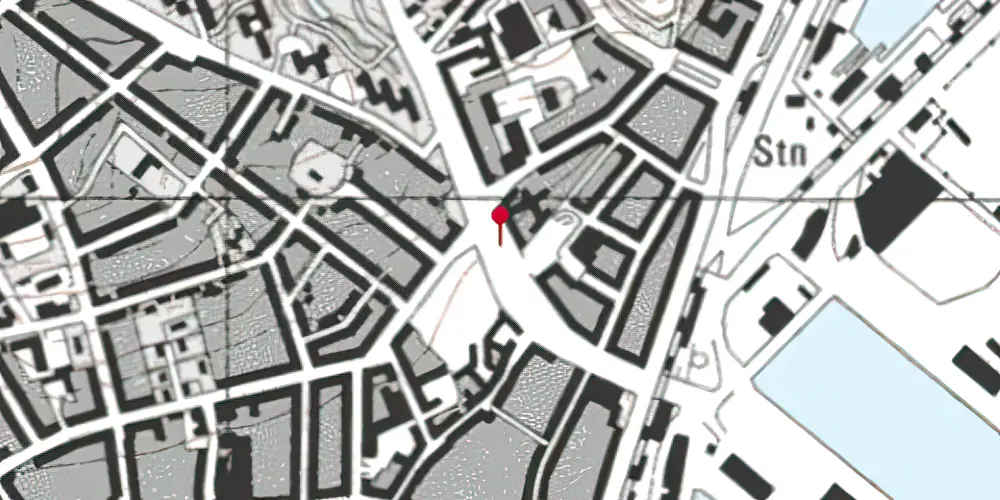 Historisk kort over Nørreport Aarhus Letbanestation