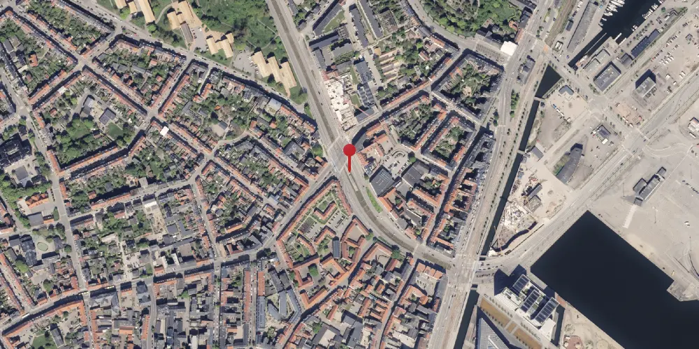 Historisk kort over Nørreport Aarhus Letbanestation