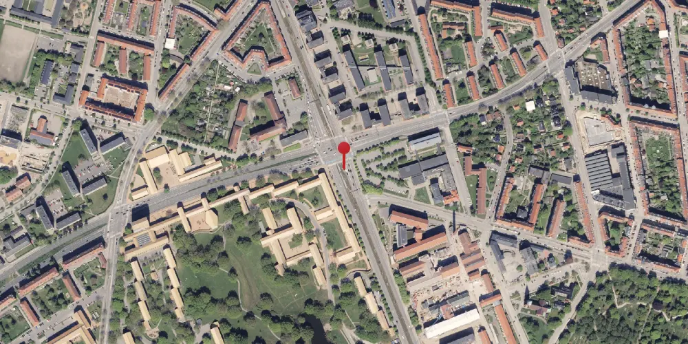 Historisk kort over Aarhus Universitet (Ringgaden) Letbanestation