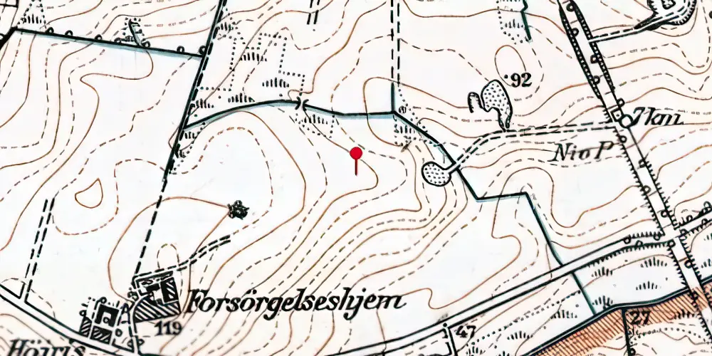Historisk kort over Klokhøjen Letbanestation Historisk kort over Klokhøjen Letbanestation